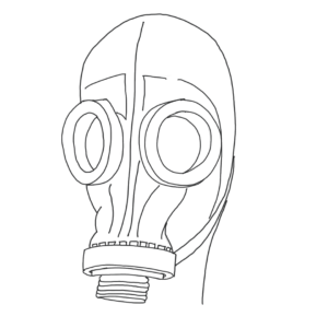 Stencil representation of a gazmask